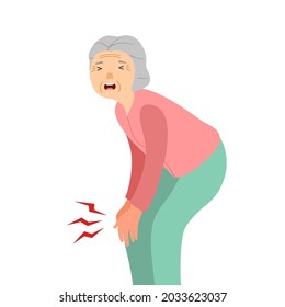 217 Old Woman Knee Pain Stock Illustrations, Images & Vectors 