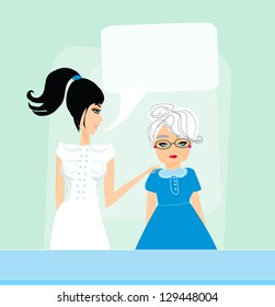 Senior woman with her  caregiver