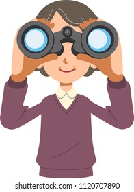 
Senior woman looking into binoculars