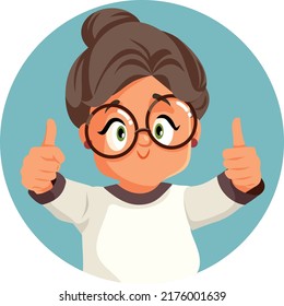 
Senior Woman Making an Ok Gesture Feeling Positive Vector Cartoon. Cheerful granny feeling positive and optimistic communicating a good healthy mood
