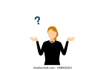 Senior woman in mourning, doubt