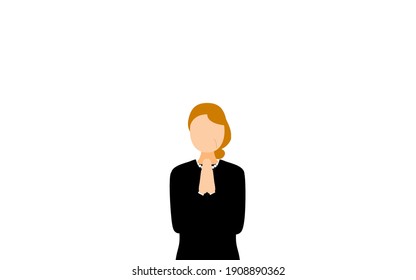 Senior woman in mourning dress, Gassho