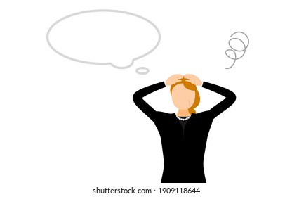 Senior woman in mourning worries