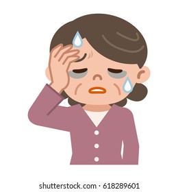 Senior woman with poor physical condition