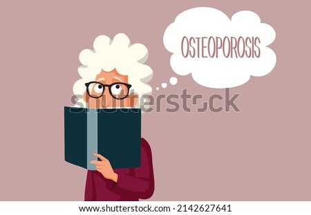 
Senior Woman Reading about Osteoporosis Disease Vector Illustration

Elderly lady concerned about bone density problems reading a medical book
