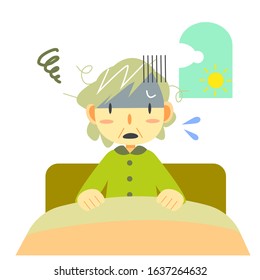 senior woman with sleep trouble