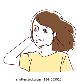 Senior woman with a smiling illustration