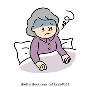 Senior woman suffering from insomnia.