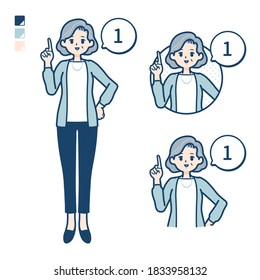 Senior woman in a suit with Counting as 1 images.
It's vector art so it's easy to edit.
