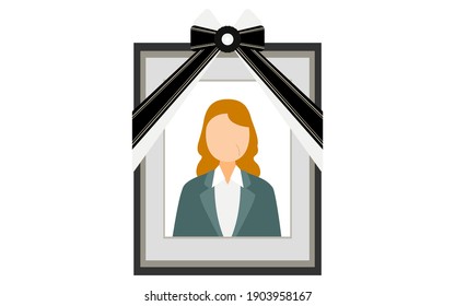 Senior woman in a suit reflected in the deceased