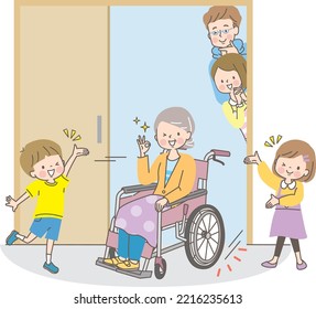 Senior woman in wheelchair and barrier-free housing