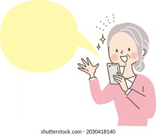 Senior woman who bought a drink online