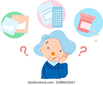 Senior woman who forgot whether she took her medicine