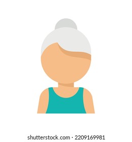 Senior woman workout icon. Flat illustration of Senior woman workout vector icon isolated on white background