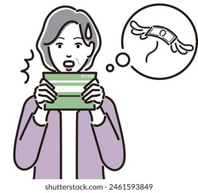 Senior woman worried about her bankbook