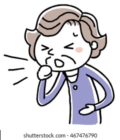 446 Old woman coughing Stock Illustrations, Images & Vectors | Shutterstock