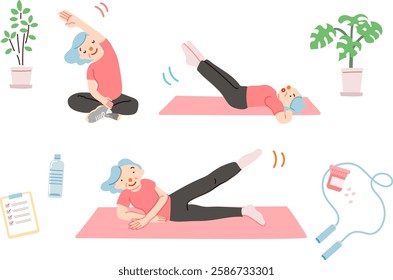 Senior women exercising and staying healthy