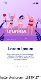 Senior women relaxing on beach. Sea, grandmother, leisure flat vector illustration. Lifestyle and vacation concept for banner, website design or landing web page