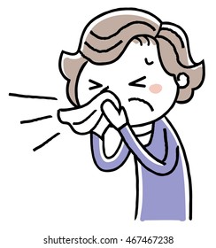 Senior women: sneezing