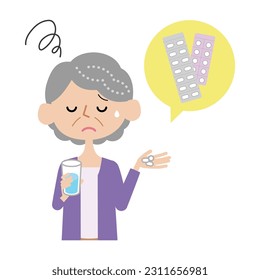 Senior women who have difficulty taking medicine