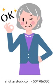 Senior women's gesture