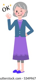 Senior women's gesture