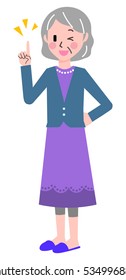 Senior women's gesture