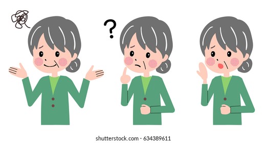 Senior women's gesture