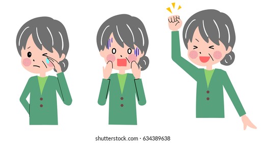 Senior women's gesture