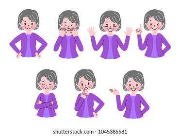 Senior women's gesture illustration