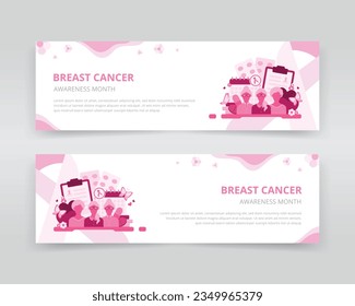 Senior women's health awareness or breast cancer awareness month web banner or header template