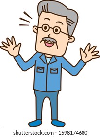 Senior worker chatting with a smile
