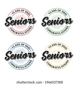 Seniors Class of 2021, Class of 2020, 2021 High School Commencement, College Commencement, University Graduate, University Commencement, Year of 2021, Graduation Ceremony, Vector Illustration