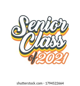 CLASE SENIORS DE camiseta de 2021 Vector de diseño, fondo blanco 