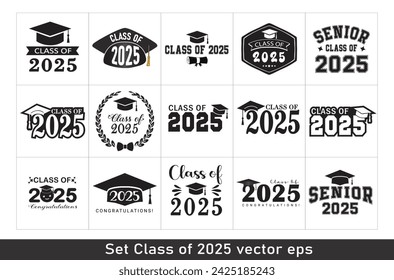 Seniors Class Of 2025 set vector eps