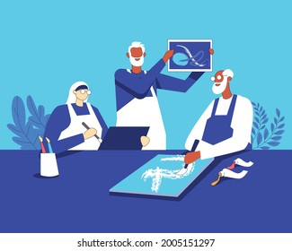 Seniors Having Fun Together Illustration Concept Vector