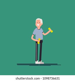 seniors, sport, flat