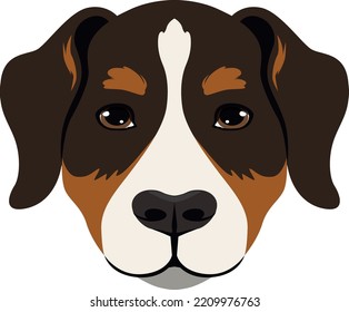 Sennenhund face icon. Swiss mountain dog head