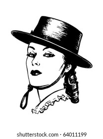 Senorita - Retro Clipart Illustration