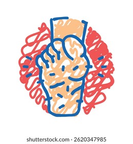 sensation pins needles disease symptom doodle icon sketch vector. sensation pins needles disease symptom sign. isolated symbol illustration