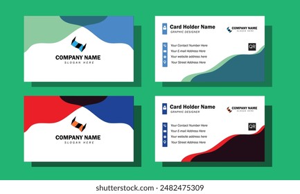 Sensational business modern card creating with curve shapes.