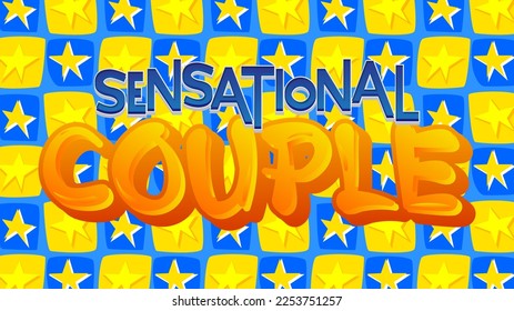 SensationalCouple. Word written with Children's font in cartoon style.