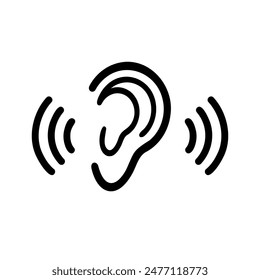 Sense of hearing, audition vector illustration.