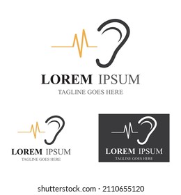 sense of  hearing  ear  icon logo vector