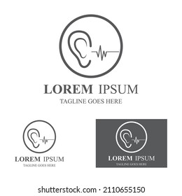 sense of  hearing  ear  icon logo vector