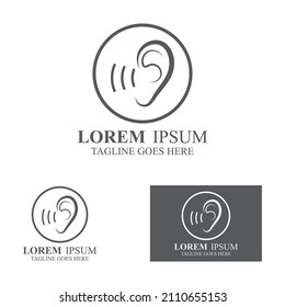 sense of  hearing  ear  icon logo vector