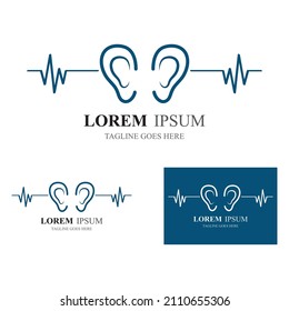 sense of  hearing  ear  icon logo vector