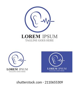 sense of  hearing  ear  icon logo vector