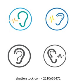 sense of  hearing  ear  icon logo vector
