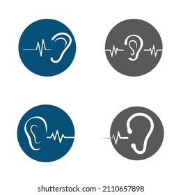 sense of  hearing  ear  icon logo vector